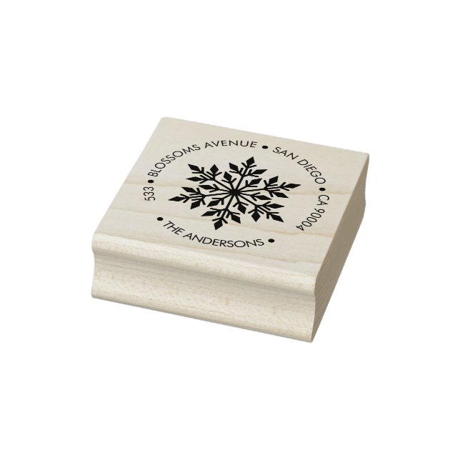 Schneeflocken Holiday Rücksendeadresse Holzkunst B Gummistempel (Stempel)