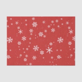 Schneeflocken im Roten Winter Weihnachten Urlaub Seidenpapier
