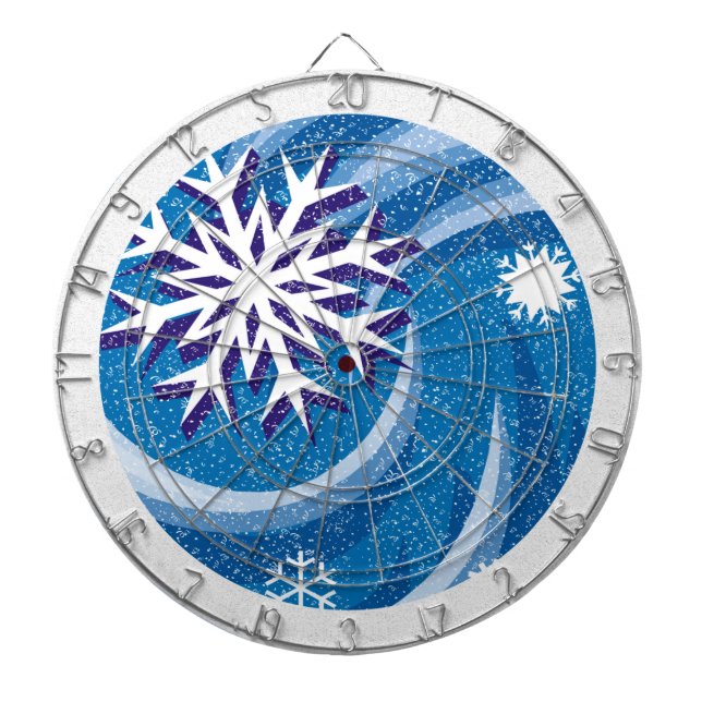 Schneeflocken im Wind - Dartscheibe (vorne)