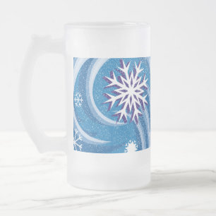 Schneeflocken im Wind - Mattglas Bierglas