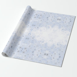 Schneeflocken Imitate in blauen Pastellfarben aus  Geschenkpapier