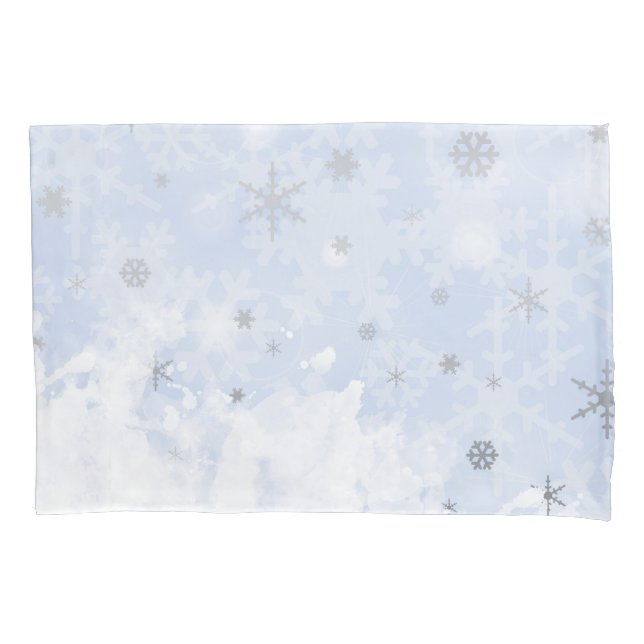 Schneeflocken Imitate in blauen Pastellfarben aus  Kissenbezug (Vorderseite)