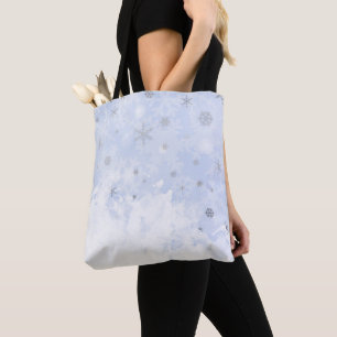 Schneeflocken Imitate in blauen Pastellfarben aus Tasche