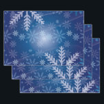 Schneeflocken in Blau Geschenkpapier Set<br><div class="desc">Set von drei 19" x 29" halbglänzenden Blatt Papier mit einem Bild von Schneeflocken auf dunkelblau. Siehe dazu passende Grußkarte, Etikett, Konfetti und viereckige Aufkleber. Die gesamte Hanukkah Wrapping Paper Kollektion finden Sie unter der Rubrik ZUHAUSE im Bereich HOLIDAYS.</div>