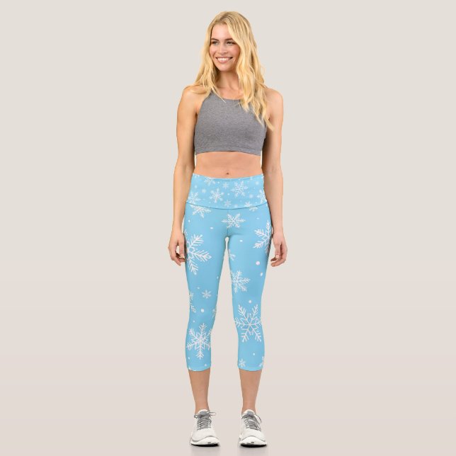 Schneeflocken in der Luft Capri Leggings (Vorderseite)