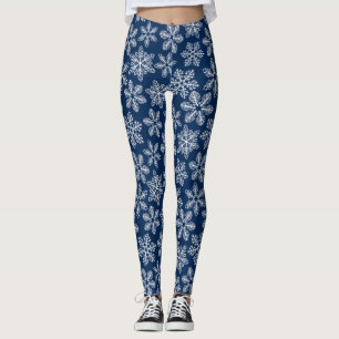Schneeflocken in dunkelblau leggings