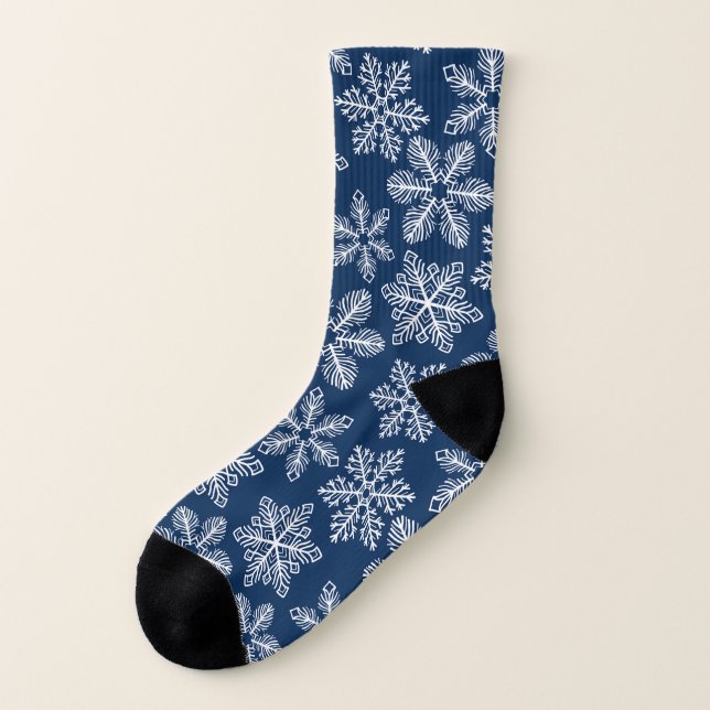 Schneeflocken in dunkelblau socken (Links - Außen)