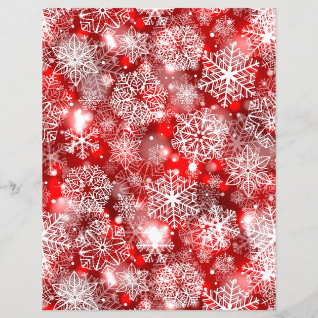 Schneeflocken in Rot (Vorderseite)
