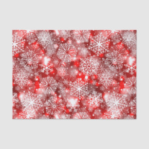 Schneeflocken in Rot Seidenpapier