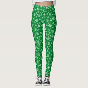 Schneeflocken in verschiedenen Formen Festivals Gr Leggings
