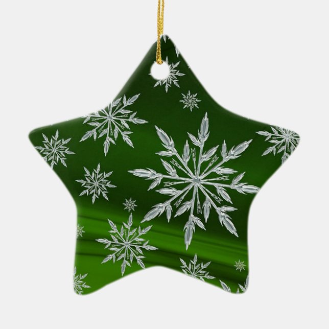 Schneeflocken Keramik Ornament (Vorne)