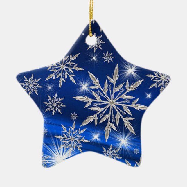 Schneeflocken Keramikornament (Vorne)