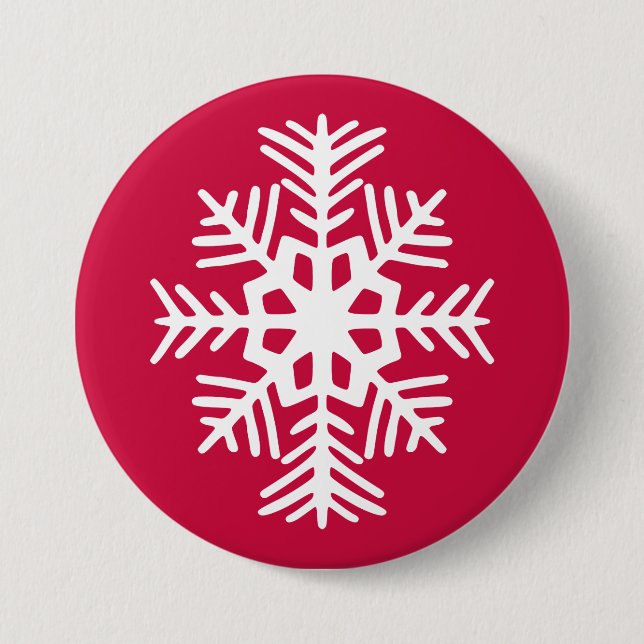 Schneeflocken-Knopf Button (Vorderseite)