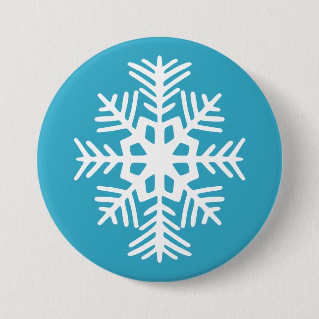 Schneeflocken-Knopf Button (Vorderseite)