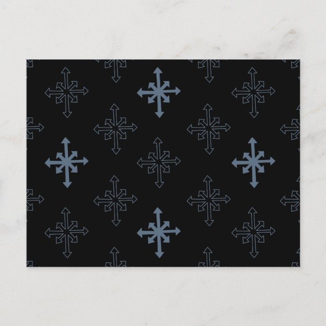 Schneeflocken-Kontur, gotisches Kreuz inspiriert Postkarte (Vorderseite)