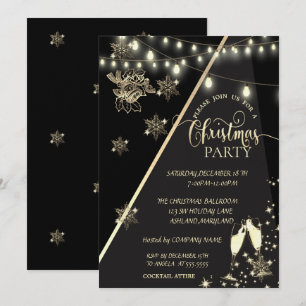 Schneeflocken, Lichter, Weihnachtsgebäck der Glasf Einladung