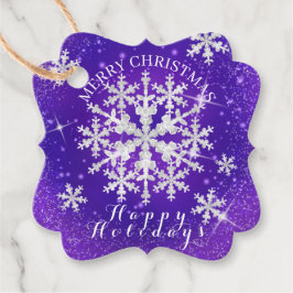 Schneeflocken Lila Geschenkanhänger