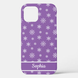 Schneeflocken Lila Muster personalisierter Name Case-Mate iPhone Hülle