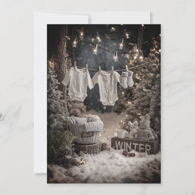 Schneeflocken | Mattierte Bliss Einladung (Vorderseite)