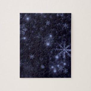 Schneeflocken mit blauem Hintergrund