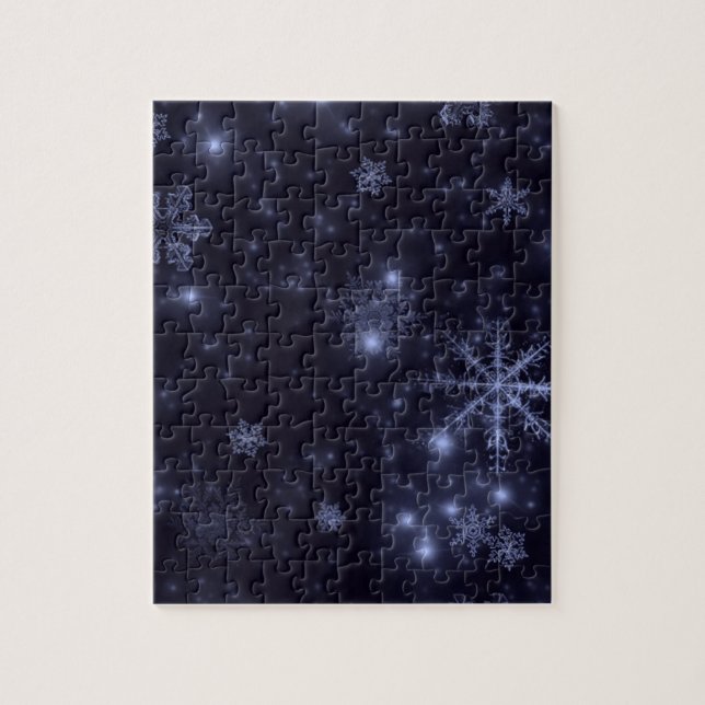 Schneeflocken mit blauem Hintergrund (Vertikal)