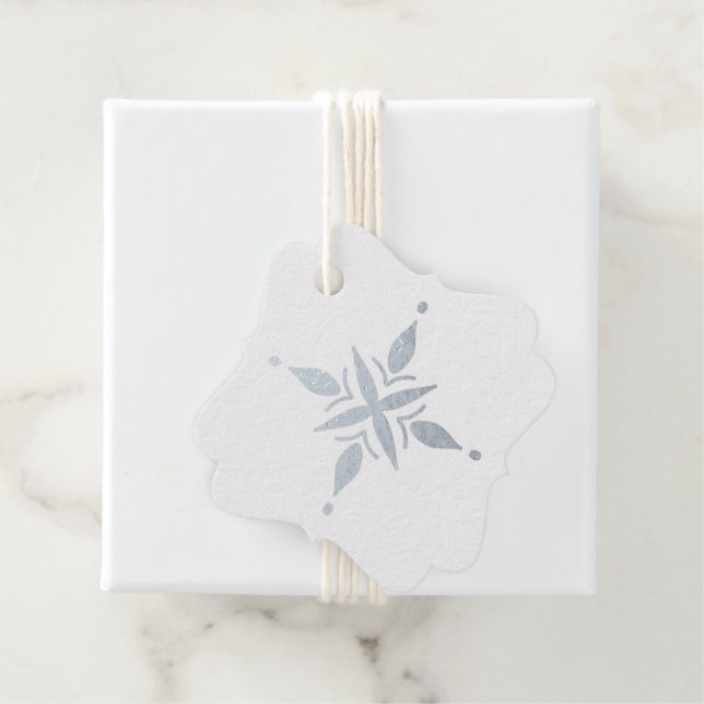 Schneeflocken mit Blütenblättern Geschenkanhänger (Mit Box)