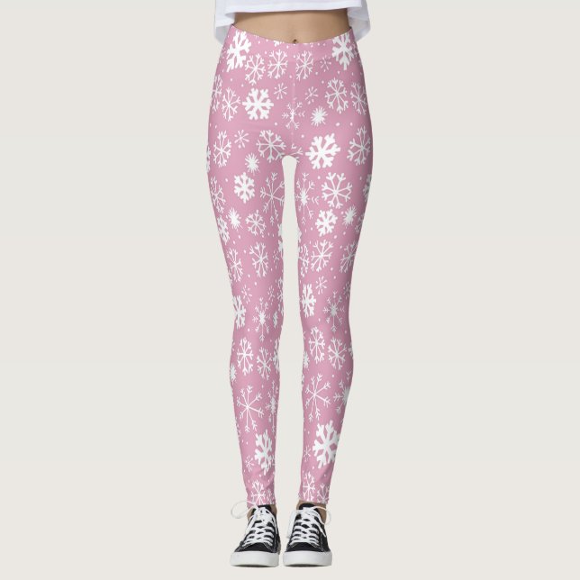 Schneeflocken mit handgezogenem Schneesturm mit Ma Leggings (Vorderseite)