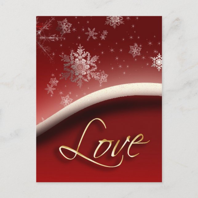 Schneeflocken mit Liebe Postkarte (Vorderseite)
