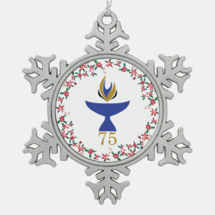 Schneeflocken mit Logos Schneeflocken Zinn-Ornament