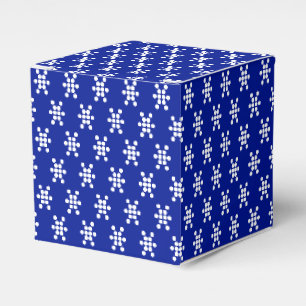 Schneeflocken mit weißem Stern, Blautöne Geschenkschachtel