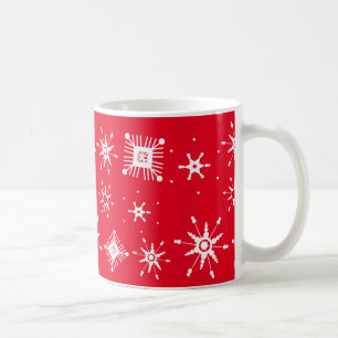Schneeflocken Mix geometrische Red Coffee Tasse
