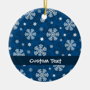 Schneeflocken Muster auf blau Keramik Ornament