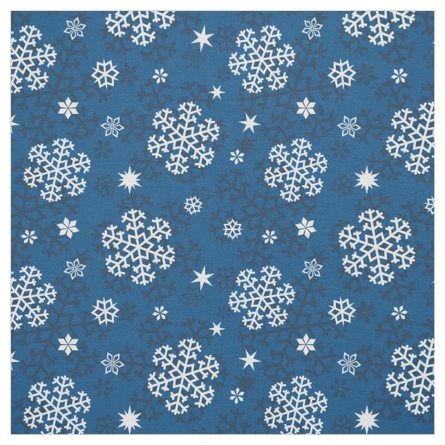 Schneeflocken Muster auf blau Stoff (Muster)