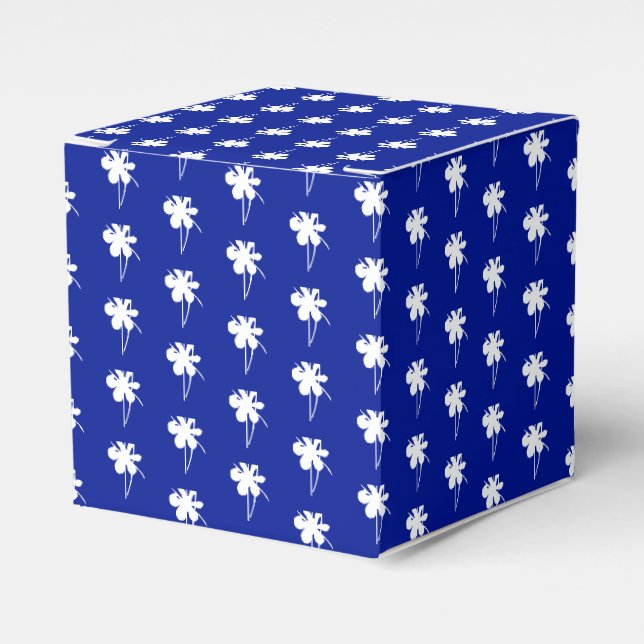 Schneeflocken-Muster aus weißem Stern, kobaltblau Geschenkschachtel (Vorderseite)