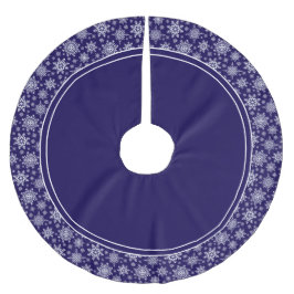 Schneeflocken Muster Blauer Baumrock Polyester Weihnachtsbaumdecke