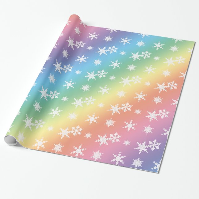 Schneeflocken-Muster für Weihnachten Geschenkpapier (Ungerollt)