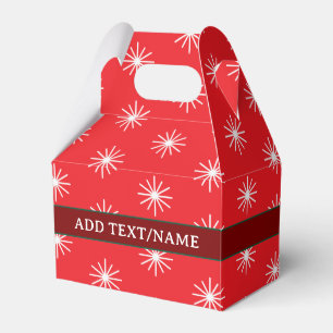 Schneeflocken-Muster in Rot-Grün Geschenkschachtel