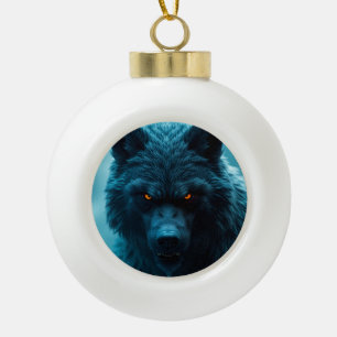Schneeflocken-Ornament mit Rahmen Keramik Kugel-Ornament