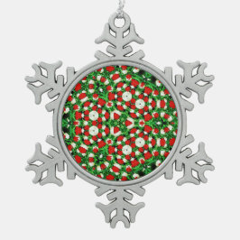Schneeflocken-Ornament mit Rahmen Schneeflocken Zinn-Ornament
