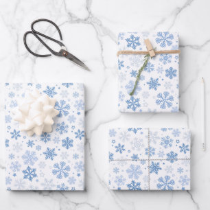 Schneeflocken-Packpapier für den Urlaub Geschenkpapier Set