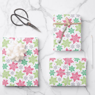 Schneeflocken-Packpapier für den Urlaub Geschenkpapier Set