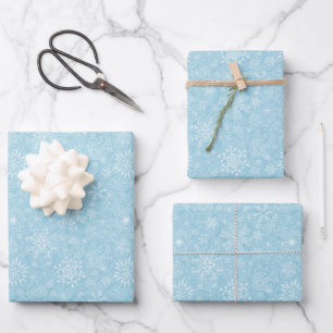 Schneeflocken-Packpapier für den Urlaub Geschenkpapier Set