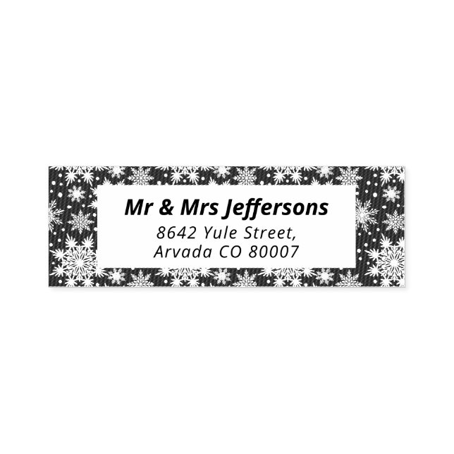 Schneeflocken Pattern Winterurlaub Briefmarke Permastempel (Design)