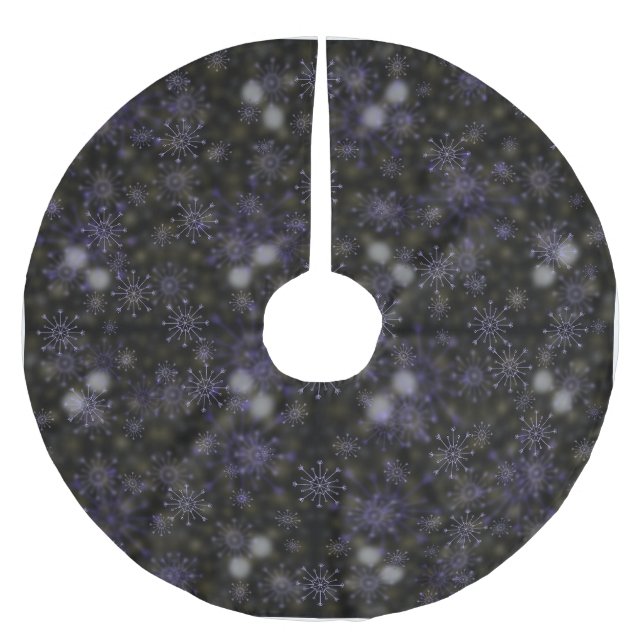 Schneeflocken Polyester Weihnachtsbaumdecke (Vorderseite)