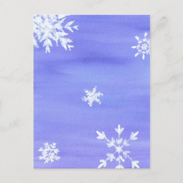 Schneeflocken Postkarte (Vorderseite)