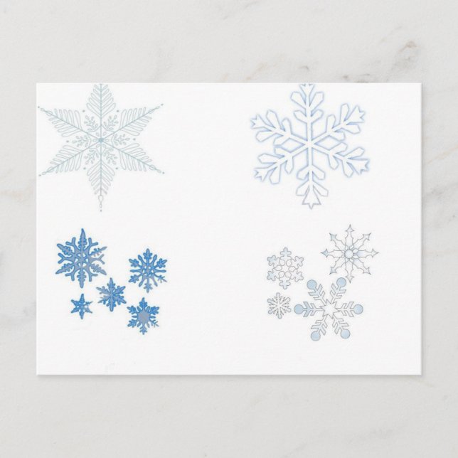 Schneeflocken Postkarte (Vorderseite)
