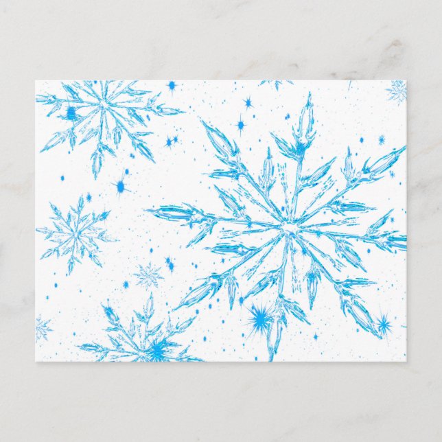 Schneeflocken-Postkarte aus Eiskristall, gefroren Postkarte (Vorderseite)