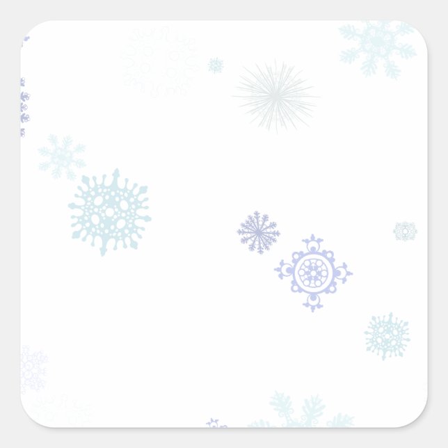Schneeflocken Quadratischer Aufkleber (Vorderseite)