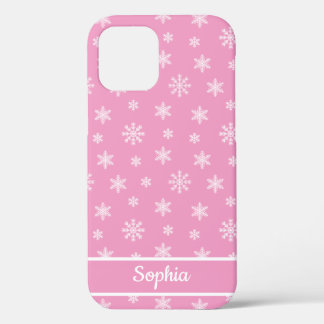Schneeflocken Rosa Muster personalisierte Bezeichn Case-Mate iPhone Hülle