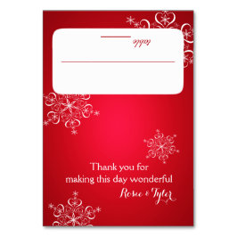 Schneeflocken Rote 2 Sitzkarte Tischnummer